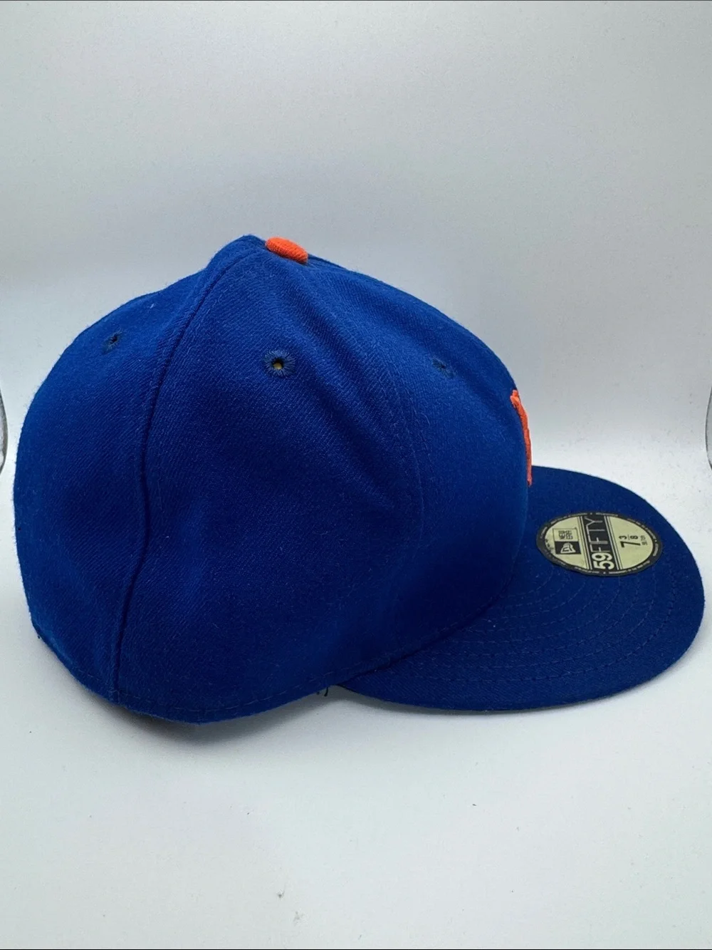 New York Mets Classic Fitted Blue Orange Cap (New Era 59 FFTY) Hat 7 3/8